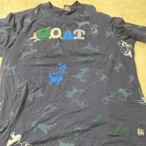 Dark blue GOAT graphic tee